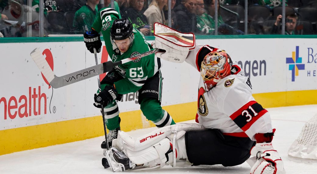 Short-handed Senators can’t hold off Stars’ third-period comeback