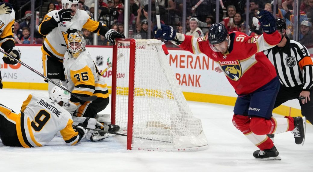 Bobrovsky Makes 26 Saves, Panthers Hand Penguins Fourth Straight Loss