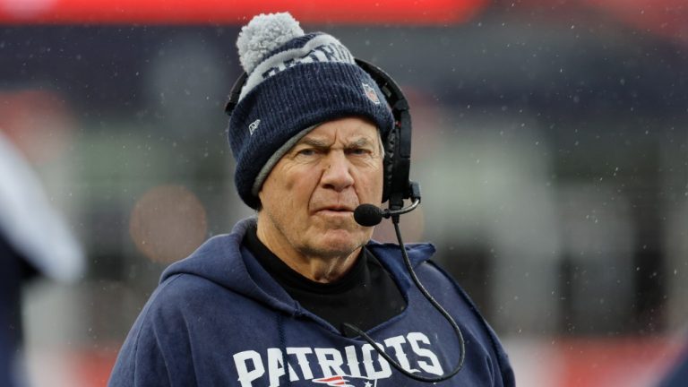 New England Patriots head coach Bill Belichick during the first half of an NFL football game, Sunday, Dec. 3, 2023, in Foxborough, Mass. (Michael Dwyer/AP)