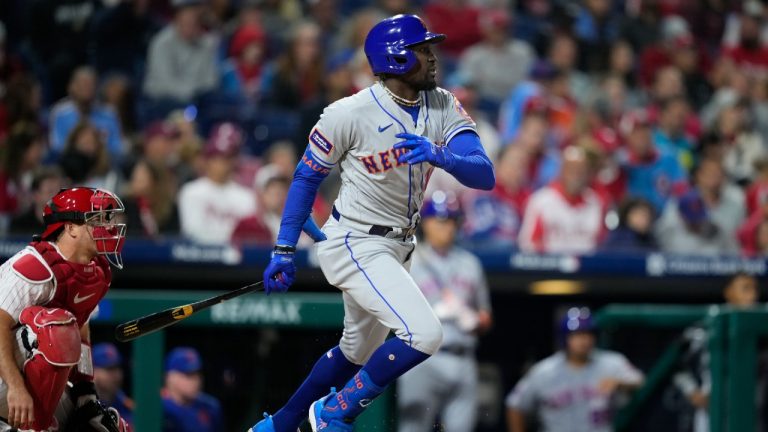 New York Mets' Ronny Mauricio plays during a baseball game, Friday, Sept. 22, 2023, in Philadelphia. (Matt Slocum/AP)