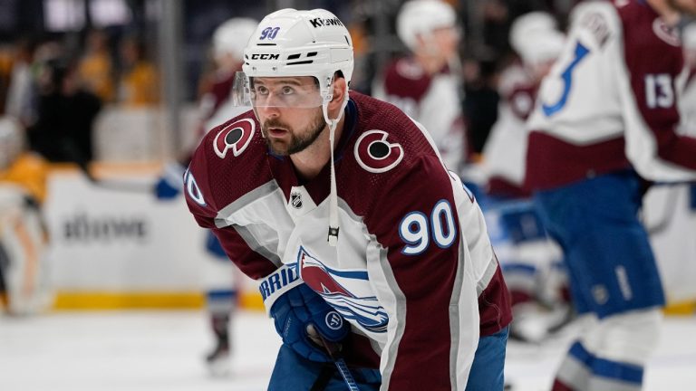 Colorado Avalanche left wing Tomas Tatar (90) warms up before an NHL hockey game against the Nashville Predators. (George Walker IV/AP)