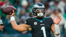 Eagles&#8217; Hurts sets NFL record for rushing TDs by a QB in a season