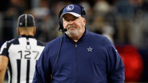 Dallas Cowboys head coach Mike McCarthy walks on the sideline during the first half of an NFL football game against the Seattle Seahawks in Arlington, Texas, Thursday, Nov. 30, 2023. (Roger Steinman/AP)