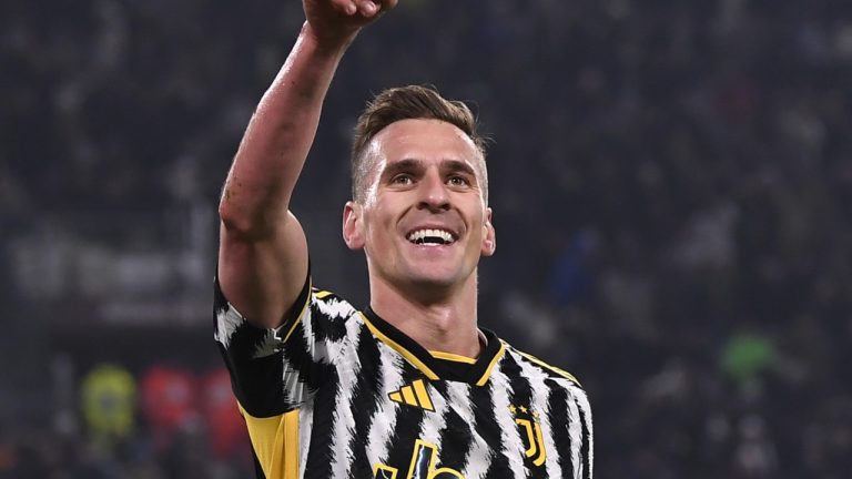 Arkadiusz Milik scored a hat trick to help Juventus advance to the Italian Cup semifinals. (AP/Fabio Ferrari/LaPresse)