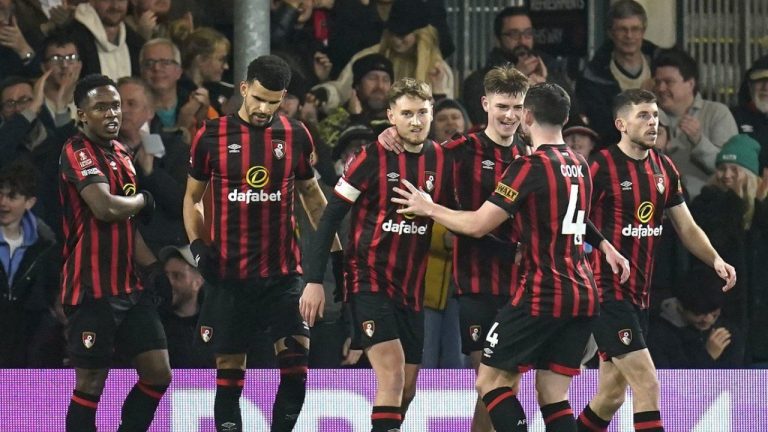 Bournemouth became the first team to reach the last 16 of the FA Cup by routing second-tier Swansea 5-0 on Thursday. (Andrew Matthews/PA via AP)