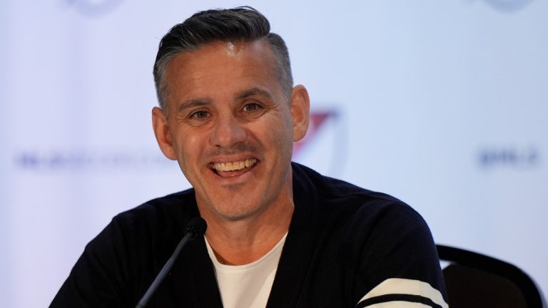 Toronto FC head coach John Herdman speaks during a news conference at the Major League Soccer 2024 Media Day, Thursday, Jan. 11, 2024, in Miami Beach, Fla. (AP)