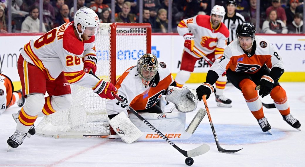 Flames fall to Flyers after Konecny breaks tie with short-handed goal