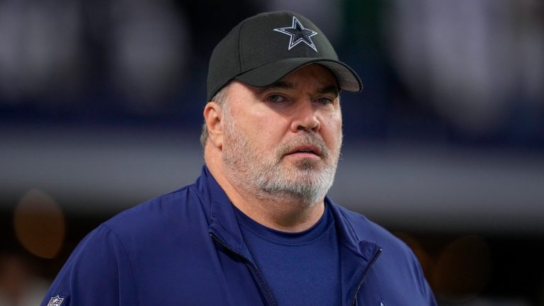 Dallas Cowboys head coach Mike McCarthy walks on the field prior to an NFL football game against the Green Bay Packers, Sunday, Jan. 14, 2024, in Arlington, Texas. (Sam Hodde/AP)