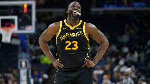 Golden State Warriors forward Draymond Green plays in the second half of an NBA basketball game against the Memphis Grizzlies Monday, Jan. 15, 2024, in Memphis, Tenn. (Brandon Dill/AP Photo)