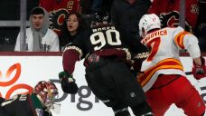 Sharangovich has second career hat trick, Flames beat Coyotes