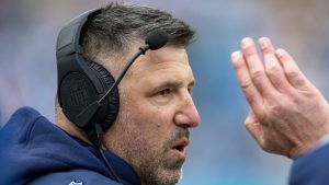 Mike Vrabel calls a play during an NFL football game on Sunday, Jan. 7, 2024, in Nashville, Tenn. (Wade Payne/AP)