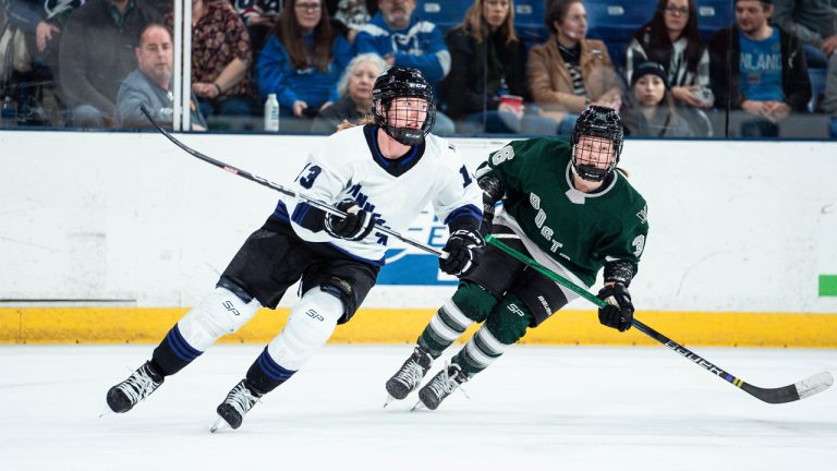 Minnesota forward Grace Zumwinkle has four goals through three games to pace the PWHL in its opening weeks. (Photo courtesy of the PWHL)