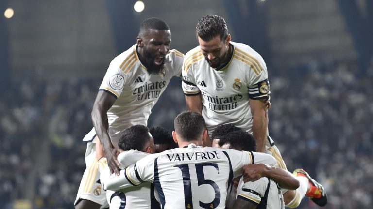 Two late goals in extra time gave Real Madrid a 5-3 win over Atletico Madrid in the semifinal of the Spanish Super Cup. (AP Photo)