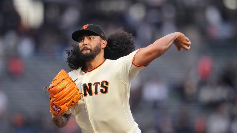 San Francisco Giants pitcher Sean Manaea works against the San Diego Padres during the first inning of a baseball game in San Francisco, Wednesday, Sept. 27, 2023. (Jeff Chiu/AP)