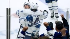 Persistent Matthews, Maple Leafs avoid getting goalie&#8217;d in 57-shot thriller