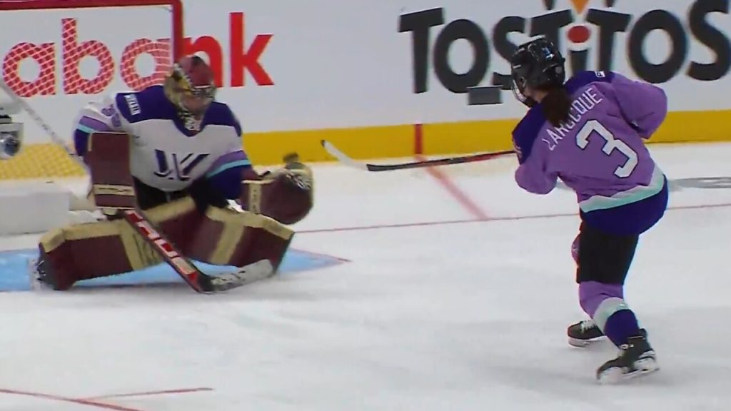 Toronto s Larocque roofs it off the stretch pass for sweet goal at