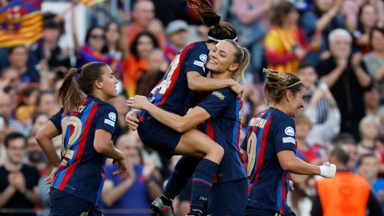 The 2023/24 UEFA Women’s Champions League returns next month, with Barcelona looking to retain their title. (AP/Joan Monfort)