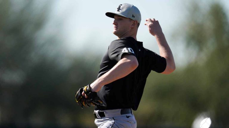 Chicago White Sox starting pitcher Michael Soroka participates in spring training baseball workouts at Camelback Ranch in Phoenix, Thursday, Feb. 15, 2024. (Ashley Landis/AP)