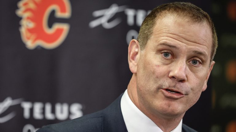 Calgary Flames General Manager Craig Conroy during a press conference in Calgary, Monday, June 12, 2023.THE CANADIAN PRESS/Jeff McIntosh