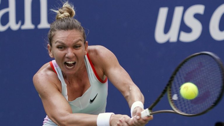 FILE - Simona Halep, of Romania, will go to sport’s highest court Wednesday, Feb. 7, 2024 to challenge her four-year ban in a doping case. The Court of Arbitration for Sport in Lausanne, Switzerland says Halep plans to attend in person when the appeal opens for a closed-doors hearing. (Seth Wenig/AP)