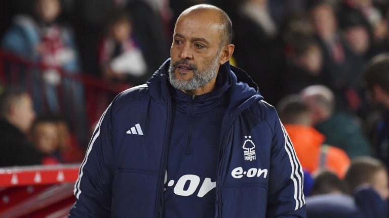 Nottingham Forest's head coach Nuno Espirito Santo stands before the English Premier League soccer match between Nottingham Forest and Arsenal at the City Ground stadium in Nottingham, England, Tuesday, Jan. 30, 2024. (Rui Vieira/AP)