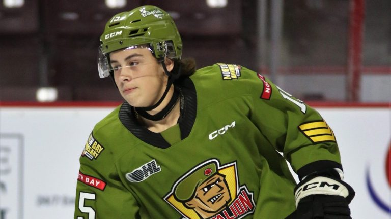 Anthony Romani of the North Bay Battalion. (Tim Cornett/OHL Images)