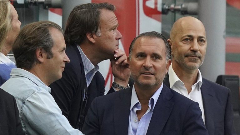 AC Milan’s current and former American owners each said Wednesday that allegations from Italian prosecutors disputing who runs the seven-time European champion are false. (Spada/LaPresse via AP)