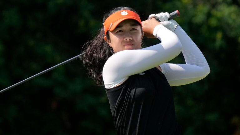 Savannah Grewal is seen in this file photo during the final round of the Dow Great Lakes Bay Invitational golf tournament at Midland Country Club, Saturday, July 22, 2023, in Midland, Mich. (Carlos Osorio/AP) 