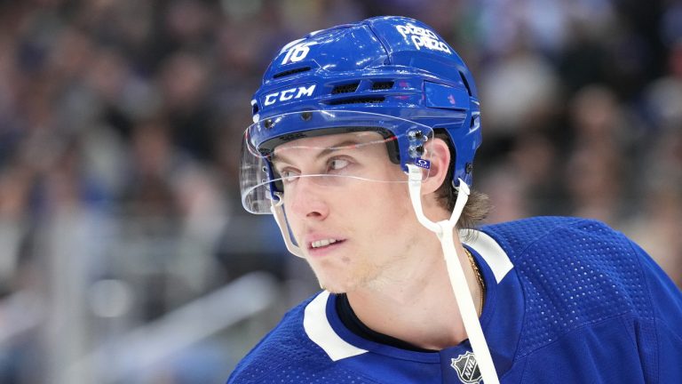 Toronto Maple Leafs' Mitch Marner is pictured during NHL hockey action against the Vegas Golden Knights in Toronto, on Tuesday, February 27, 2024. (Chris Young/CP)