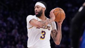 Los Angeles Lakers' Anthony Davis during the first half of an NBA basketball game against the New York Knicks Saturday, Feb. 3, 2024, in New York. (Frank Franklin II/AP Photo)