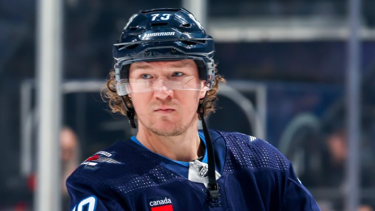 Tyler Toffoli of the Winnipeg Jets looks on prior to NHL action against the Nashville Predators at Canada Life Centre on March 13, 2024, in Winnipeg. (Getty Images)