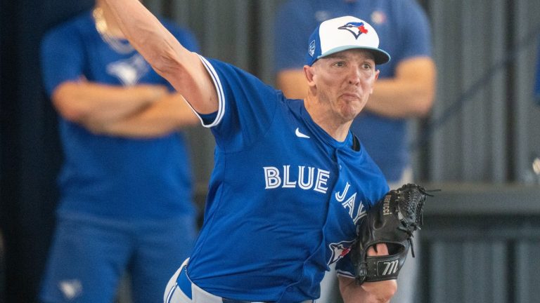 Toronto Blue Jays reliever Chad Green is one step closer to returning to the big-league roster after throwing 12 pitches on Thursday. (Frank Gunn/CP)