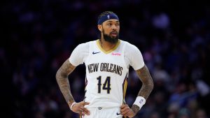 New Orleans Pelicans' Brandon Ingram plays during an NBA basketball game, Friday, March 8, 2024, in Philadelphia. (Matt Slocum/AP Photo)