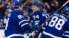 McMann, Holmberg each score twice as Maple Leafs hold off Oilers