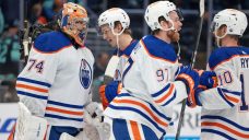 Oilers look back on track as Skinner leads team to patient, professional win