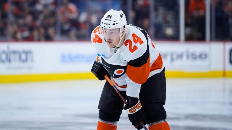 Philadelphia Flyers' Nick Seeler plays during an NHL hockey game, Saturday, March 2, 2024, in Philadelphia. (AP)