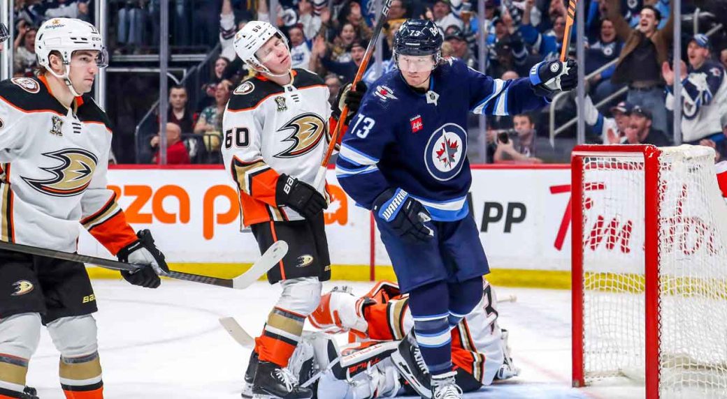 Toffoli, Brossoit Help Jets Soar Past Struggling Ducks