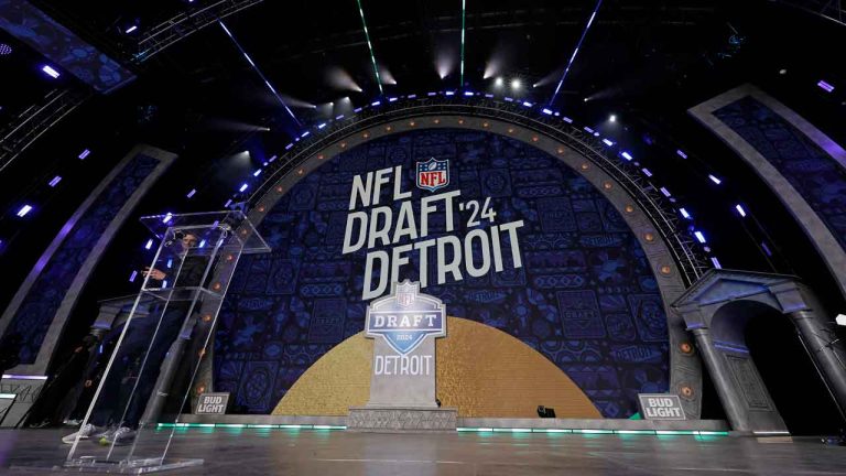 A general view of the stage for the 2024 NFL Draft. (Adam Hunger/AP)