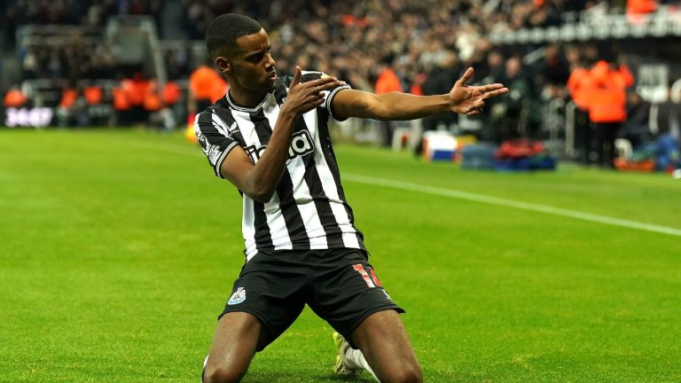 Newcastle United's Alexander Isak. (Owen Humphreys/PA via AP)