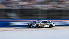 Aric Almirola crashes victory lane in NASCAR Xfinity playoff opener