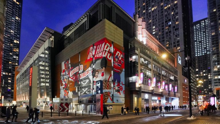 The Bell Centre at dusk is pictured in Montreal, Quebec, Thursday, January 18, 2024. THE CANADIAN PRESS IMAGES/Mario Beauregard