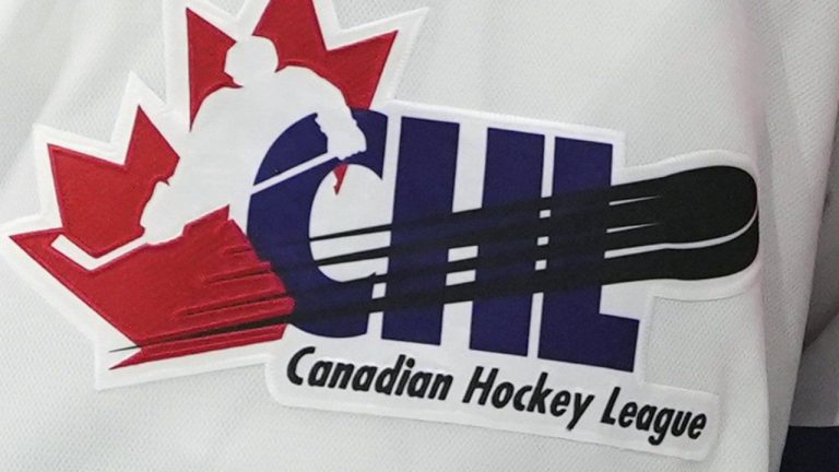 A Canadian Hockey League logo is shown on a jersey during the CHL Top Prospects hockey game in Moncton, New Brunswick, Jan. 24, 2024. (CP/Darren Calabrese)