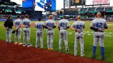 Jackie Robinson remembered around MLB on 77th anniversary of him breaking baseball&#8217;s colour barrier