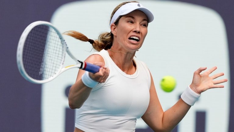 Danielle Collins powered to her second straight WTA title, following her Miami Open victory with the Charleston Open championship on Sunday. (AP Photo/Lynne Sladky)