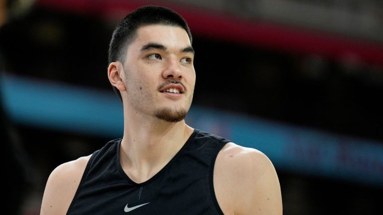 Zach Edey of Purdue became the second two-time John R. Wooden Award winner as the nation’s top men’s college basketball player. (Brynn Anderson/AP)