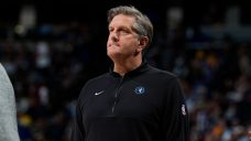 Timberwolves coach Chris Finch injured on collision with Mike Conley