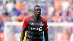 Prince Owusu accounted for both goals off the bench for Toronto FC in a 3-2 loss at Charlotte FC on Saturday. (Jeff Dean/AP)