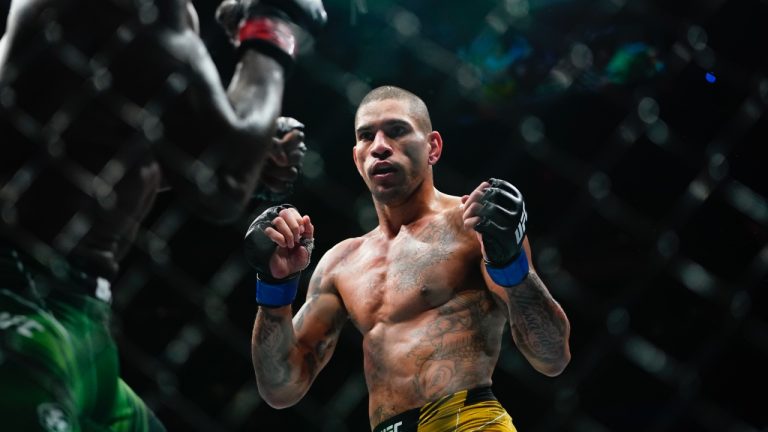 Brazil's Alex Pereira seen during a middleweight title bout at the UFC 281 against Israel Adesanya.(Frank Franklin II/AP)