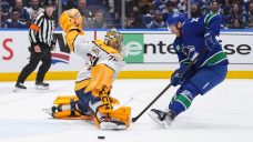 Elias Lindholm steps up for Canucks in playoff opener vs. Predators