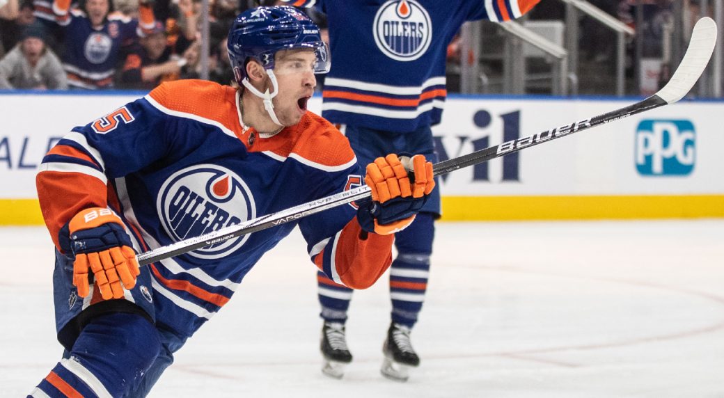 Oilers’ Holloway scores first two playoff goals in Game 2 loss